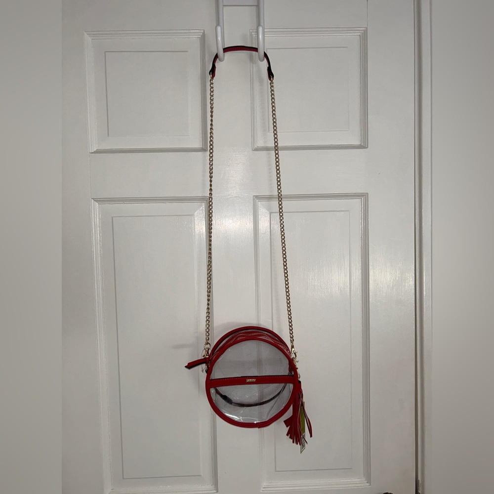 Gianni Bini Red Clear Circular Bag
